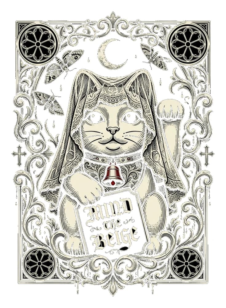 Mourning Neko — Sticker — Bone
