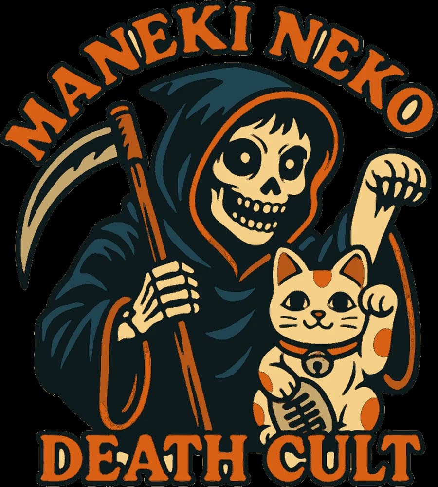 Maneki Neko Death Cult Vintage — Tee — Full colour