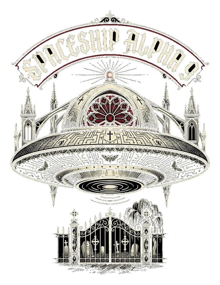 Cathedral Ship — Sticker — Bone