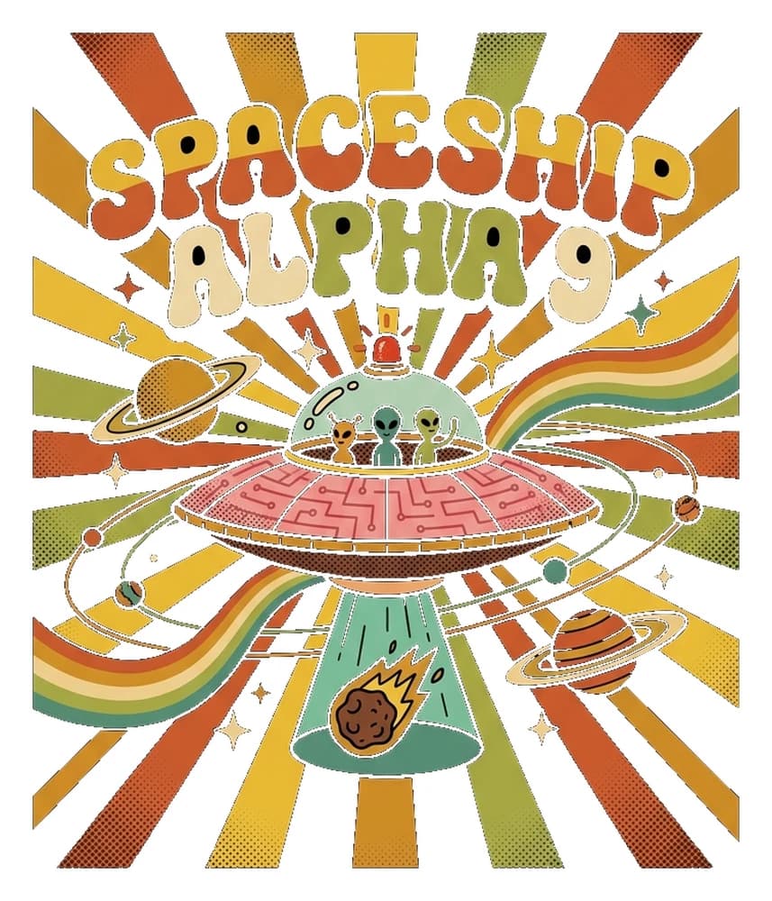 Spaceship Alpha 9 — Sticker — Bone